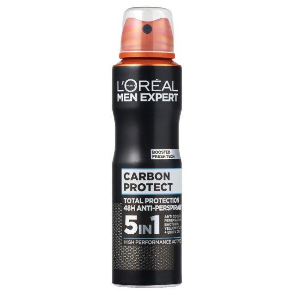 L'Oréal Paris Izzadásgátló spray férfiaknak Carbon Protect 5v1 150 ml