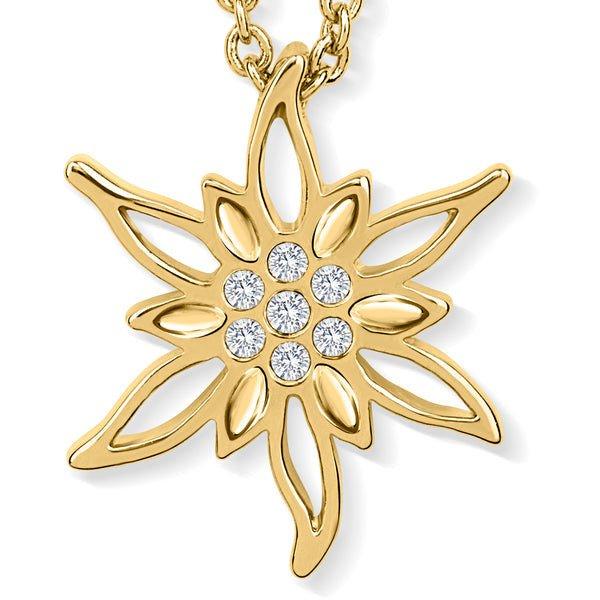CRYSTalp Elegáns aranyozott nyaklánc kristályokkal Gyopár 30075.CRY.G