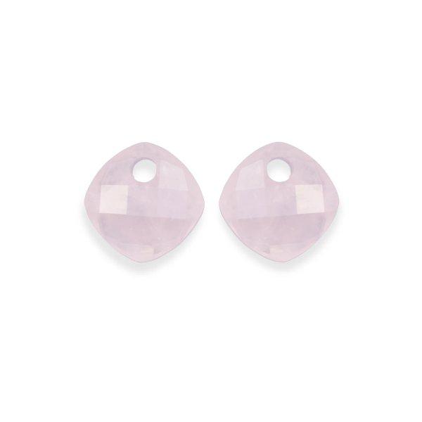 Sparkling Jewels Medálok fülbevalóra rózsakvarcból EAGEM13-CC