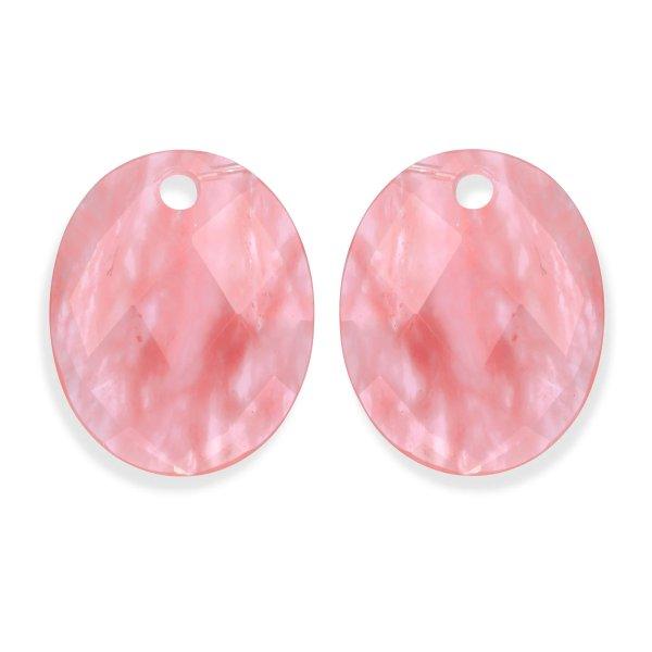 Sparkling Jewels Ovális medálok fülbevalókhoz kvarcból EAGEM25-RO
