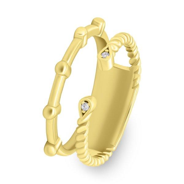 Brilio Silver Bájos aranyozott cirkóniumkövekkel kirakott gyűrű RI094Y 54
mm