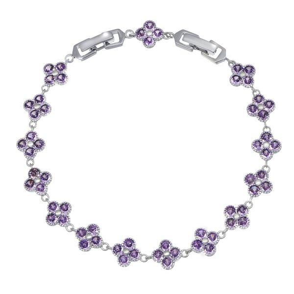 CRYSTalp Gyönyörű karkötő lila virágokkal 22289.VIO.R