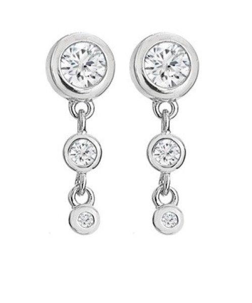 Hot Diamonds Elegáns ezüst lógó fülbevaló gyémántokkal Tender DE748