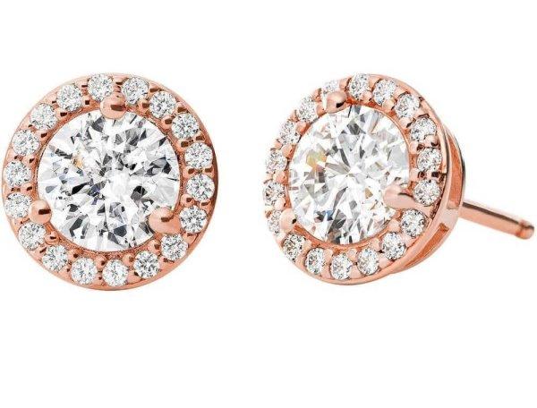 Michael Kors Ragyogó bronz ezüst fülbevaló cirkónium kövekkel MKC1035AN791