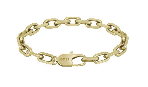Hugo Boss Divatos, aranyozott férfi karkötő 1580501 19 cm
