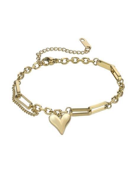 Marc Malone Aranyozott karkötő szívecskével Scarlet Gold Bracelet MCB24003G