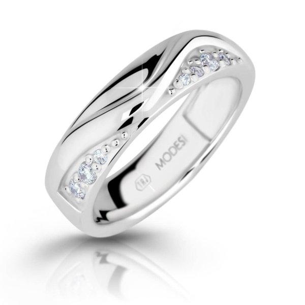Modesi Divatos ezüst gyűrű cirkónium kövekkel M16026 58 mm