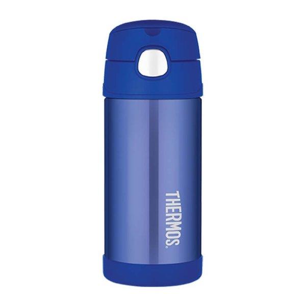 Thermos FUNtainer Gyermek termosz szívószállal - kék 355 ml
