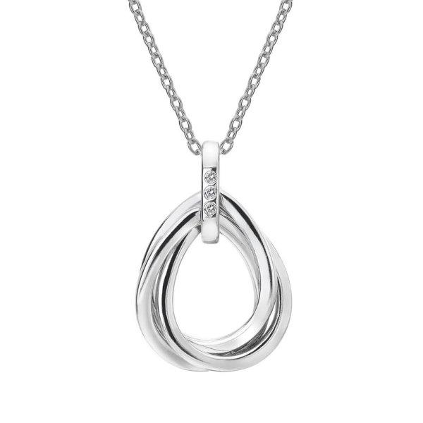 Hot Diamonds Ezüst gyémánt nyaklánc Trio Teardrop DP779 (lánc, medál)