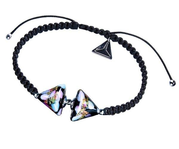 Lampglas Lenyűgöző karkötő Double Crazy Triangle 24 karátos arannyal
ellátott Lampglas BRO6 gyöngyökkel BTA-D-15