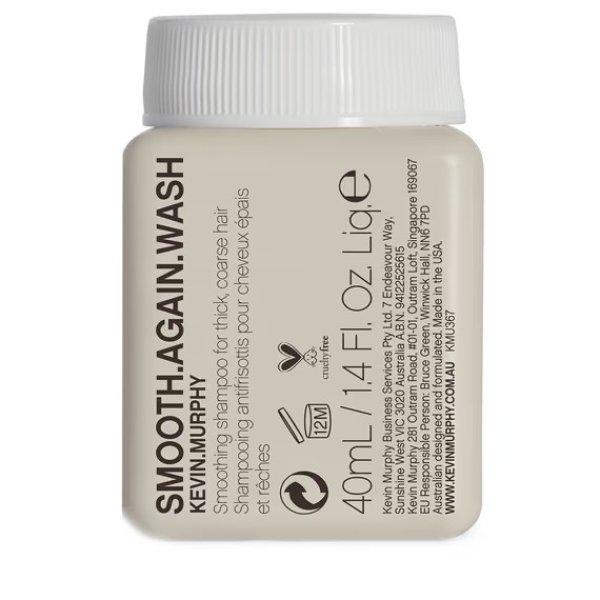 Kevin Murphy Kisimító sampon a rakoncátlan és kreppesedett hajra
Smooth.Again.Wash (Smoothing Shampoo) 40 ml