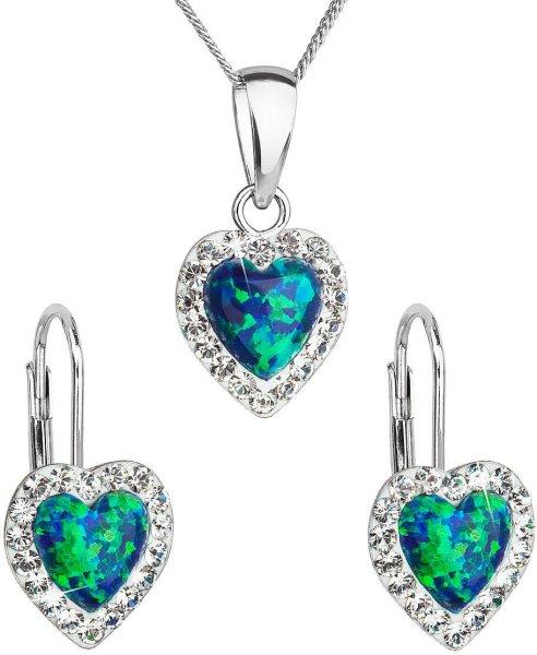 Evolution Group - Pavona Szív alakú ékszerszett Preciosa kristállyal 39161.1
& green s.opal (fülbevaló, nyaklánc, medál)