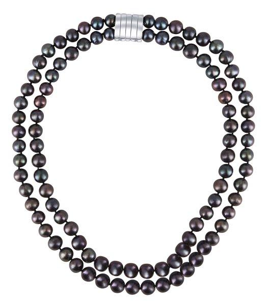 JwL Luxury Pearls Dupla nyaklánc valódi fekete gyöngyből JL0657