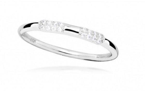 Silver Cat Minimalista ezüst gyűrű cirkónium kövekkel SC512 56 mm
