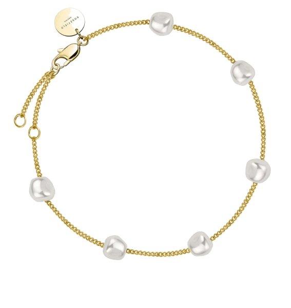 Rosefield Bájos aranyozott karkötő gyöngyökkel Essentials JBLPG-J603