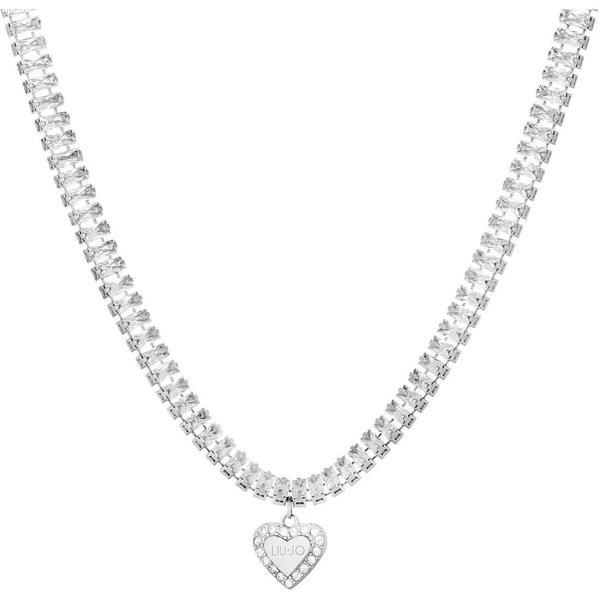 Liu Jo Csillogó acél nyaklánc Choker szívvel Sparkly LJ1821