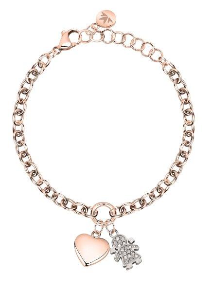 Morellato Rózsaszín aranyozott karkötő Heart&Girl Talismani SAGZ20