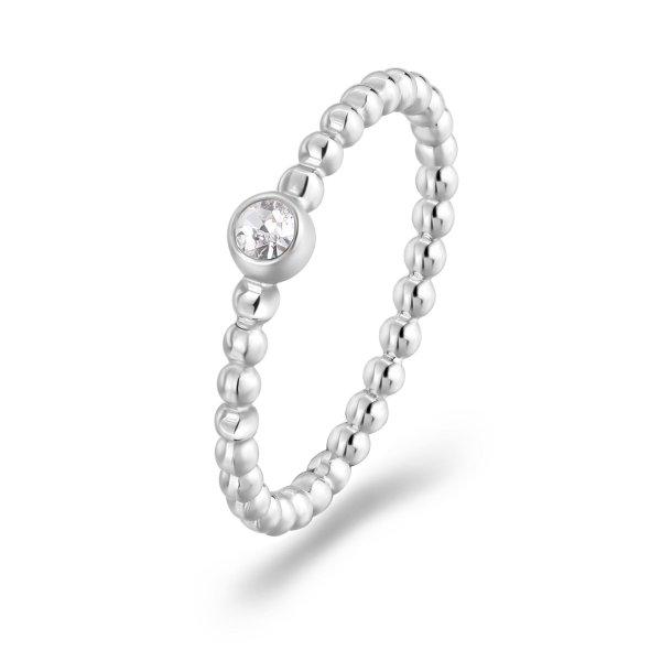 S'Agapõ Minimalista acél gyűrű kristállyal For Love SFV46 58 mm