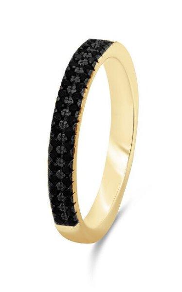 Brilio Silver Csillogó aranyozott gyűrű fekete cirkónium kövekkel RI058Y 50
mm