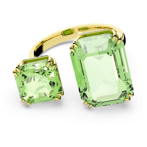 Swarovski Luxus nyitott gyűrű zöld kristályokkal Millenia 5619626 55 mm