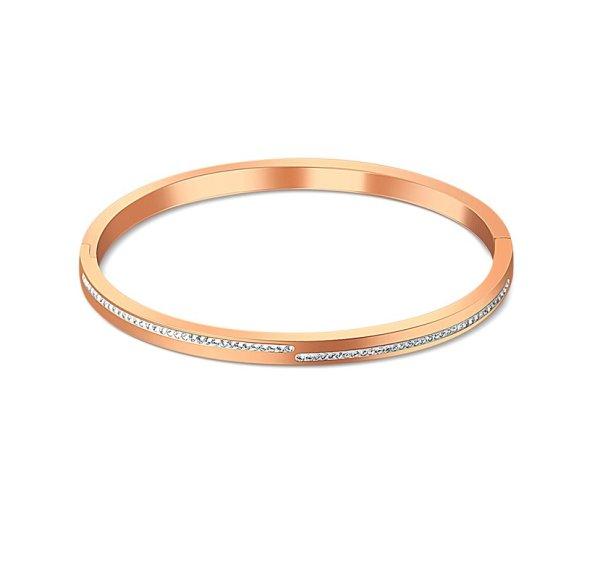 JVD Tömör bronz karkötő cirkónium kövekkel SSSB0055XI8RO 7 x 5,9 cm