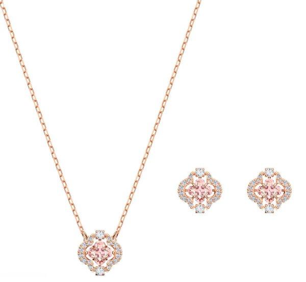 Swarovski Rózsaszín aranyozott ékszerszett kristállyal Sparkling Dance
5516488