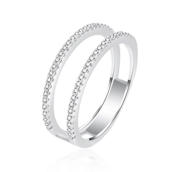 Agato Bájos ezüst gyűrű cirkónium kövekkel AGT-R18W 58 mm
