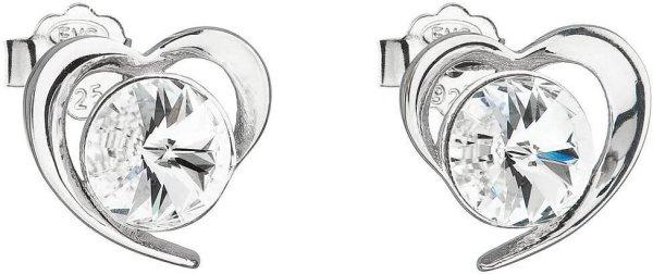 Evolution Group - Pavona Ezüst fülbevaló Swarovski kristályokkal, fehér
szív 31259.1