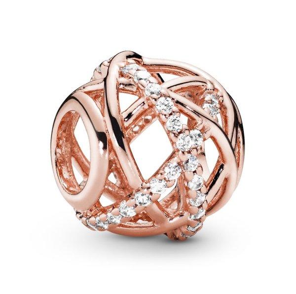 Pandora Bronz gyöngy csillogó kristályokkal 781388CZ