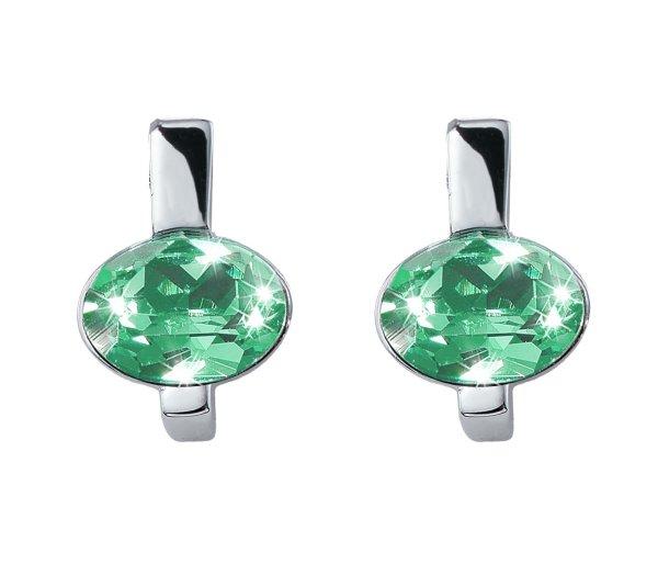 CRYSTalp Divatos fülbevaló zöld kristállyal Simply 42204.CHR.R