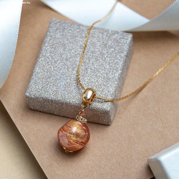 Lampglas Gyönyörű nyaklánc Peach Fuzz Amulet 24 karátos arannyal a Lampglas
NSA48 gyöngyökben