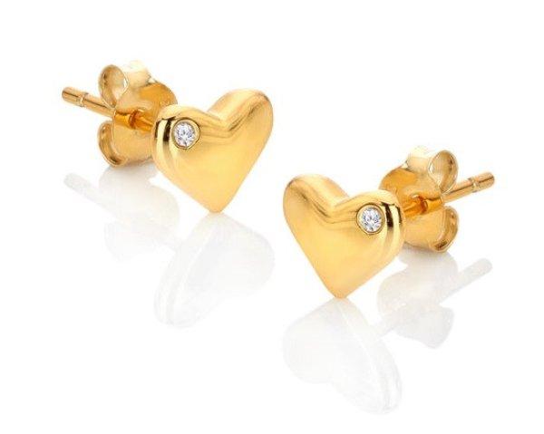 Hot Diamonds Aranyozott szív fülbevaló valódi gyémántokkal Jac Jossa Soul
DE781