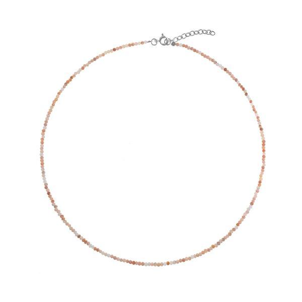 AGAIN Jewelry Gyöngy nyaklánc narancssárga holdkőből AJKNA001