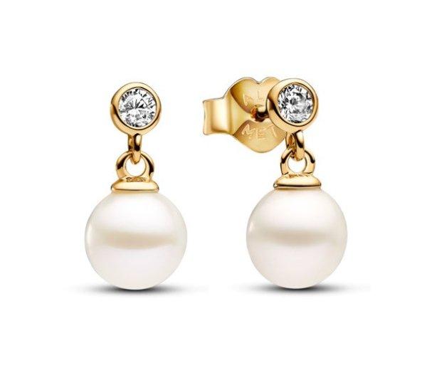 Pandora Aranyozott fülbevaló gyöngyökkel Shine Timeless 263153C01