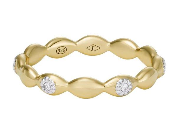 Fossil Elegáns, aranyozott gyűrű Evil Eye JFS00615710 53 mm