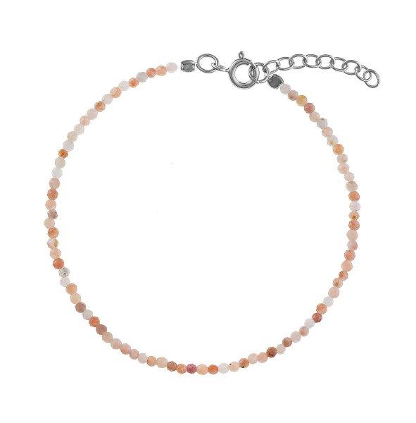 AGAIN Jewelry Gyöngy karkötő narancssárga holdkőből AJKNR002
