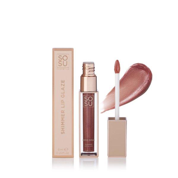 SOSU Cosmetics Szájfény Shimmer (Lip Glaze) 6 ml Rose Gold