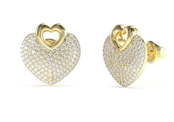 Guess Csillogó szív fülbevaló Crazy In Love JUBE05213JWYGT/U