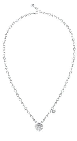 Guess Acél nyaklánc szívekkel Crazy In Love JUBN05212JWRHT/U