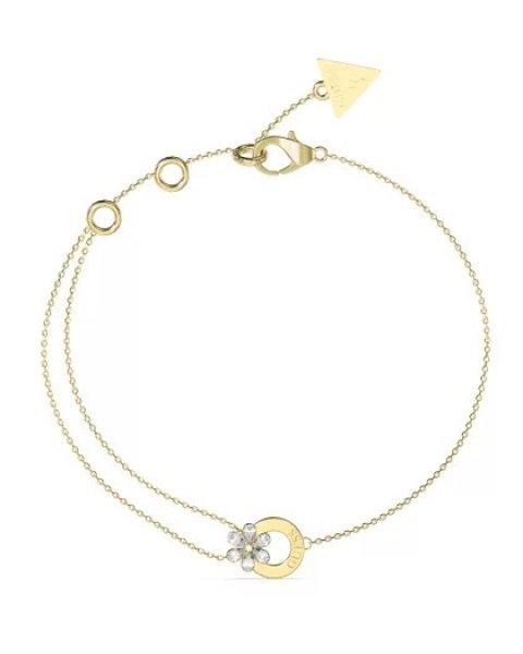 Guess Gyengéd aranyozott karkötő virággal Lily JUBB05111JWYG 18,4 cm