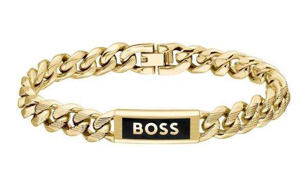 Hugo Boss Aranyozott férfi karkötő Kassy Emblem 1580680 19 cm
