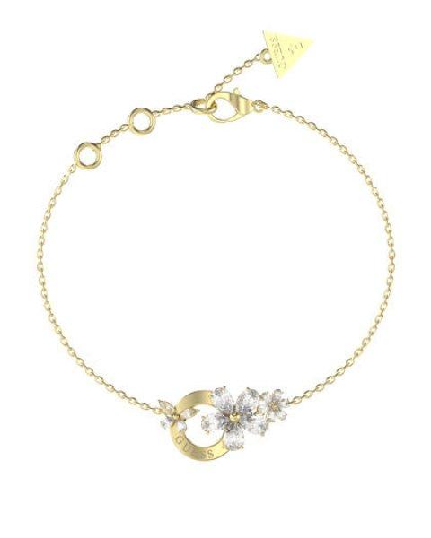 Guess Gyengéd aranyozott karkötő virágokkal Lily JUBB05106JWYG 18,4 cm