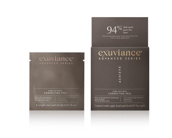 Exuviance Hámlasztó vattakorongok retinollal Achieve (Pure Retinol Correcting
Peel) 6 db