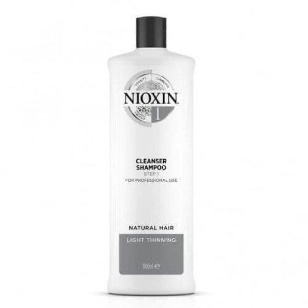 Nioxin Sampon vékonyszálú, enyhén elvékonyodó természetes hajra System 1
(Shampoo Cleanser System 1) 1000 ml