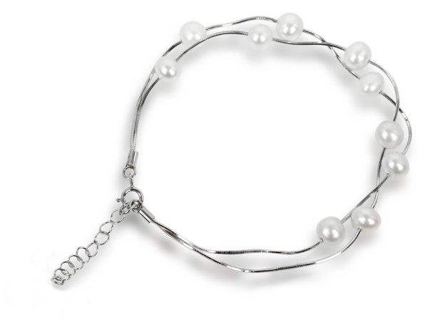 JwL Luxury Pearls Gyengéd karkötő fehér igazgyöngyökből JL0174