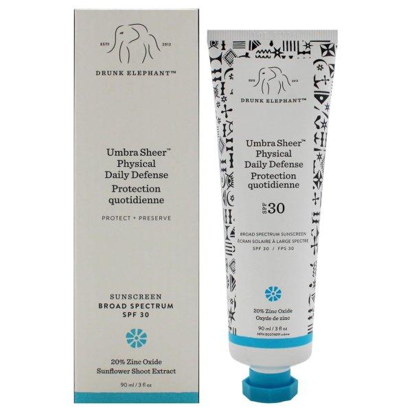 Drunk Elephant Fényvédő krém arcra SPF 30 Umbra Sheer (Physical Daily
Defense) 90 ml
