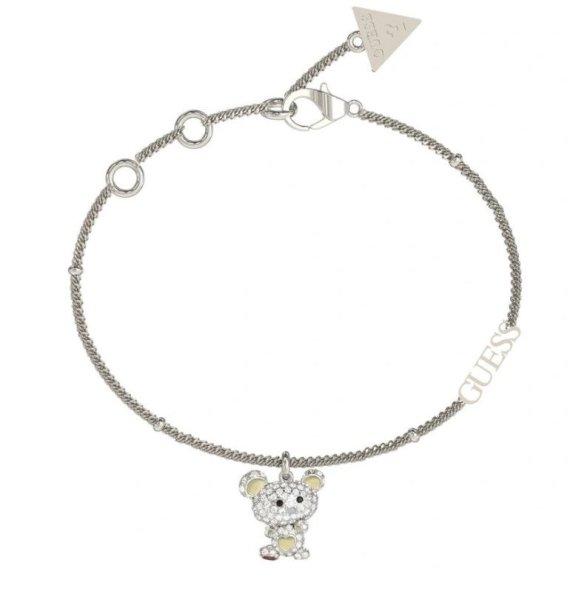 Guess Eredeti acél karkötő mackóval Vintage Guess JUBB04688JWRHCL 14,5 cm