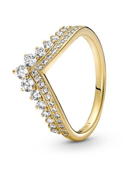 Pandora Csillogó aranyozott gyűrű tiarával Shine 167736C01 54 mm