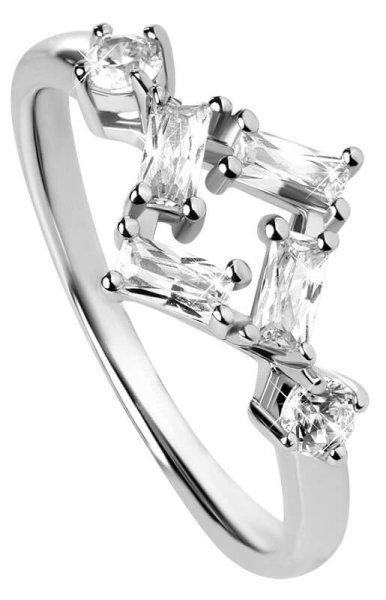 Silver Cat Négyzet alakú ezüst gyűrű cirkónium kövekkel SC333 56 mm