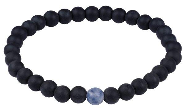 Troli Gyöngy karkötő ónixból és kék jáspis kőből 18 cm